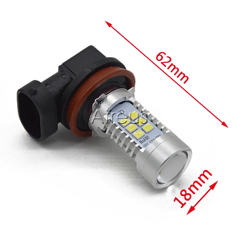 Atreus 2X Автомобильный светодиодный H11 9006 1156 1157 H4 H7 21SMD DRL Противотуманные фары 12 В с