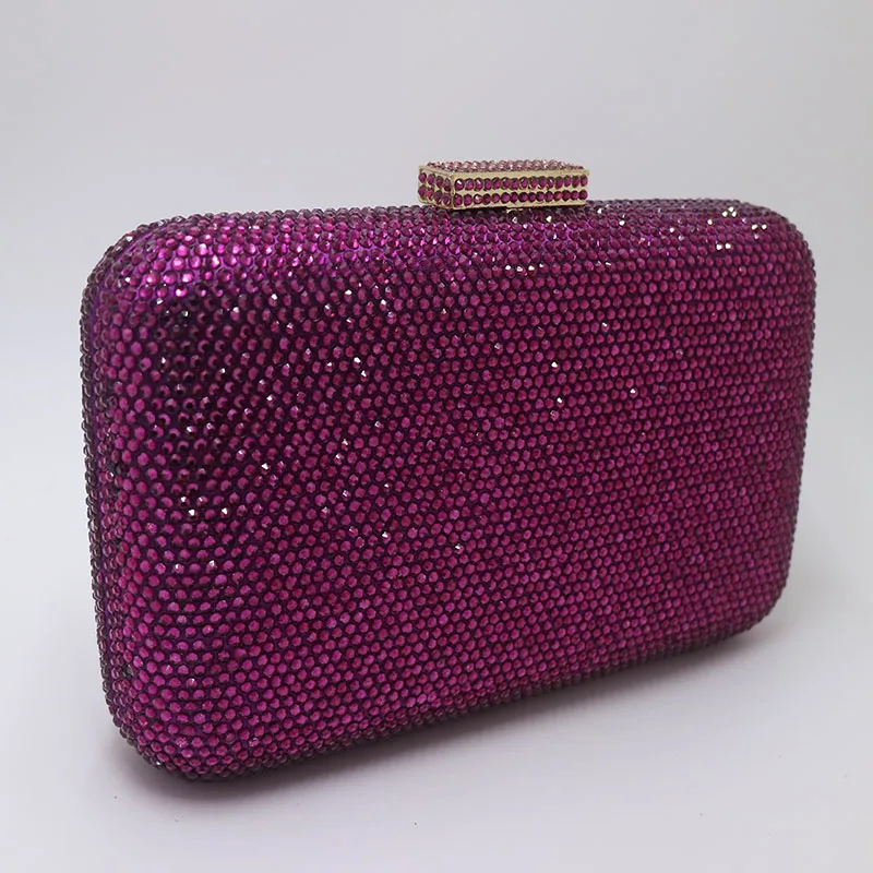 Fuchsia as photo Nophia, новинка, большие Кристальные вечерние сумки и клатчи, сумочка для вечеринки, выпускного вечера, вечерняя сумочка, фиолетовая/красная/Золотая/Серебристая/черная - Цвет: Fuchsia as photo