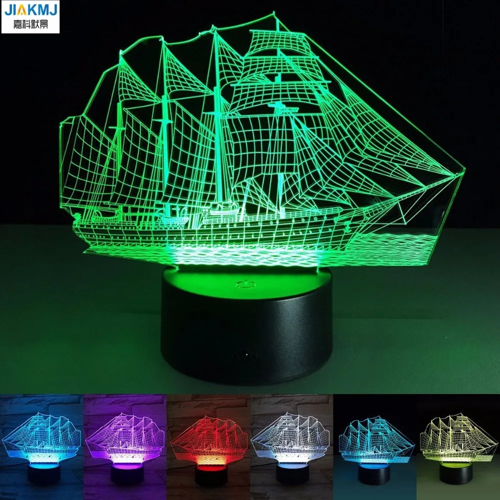 Инновационный 3D парусный морской корабль подарок для дома кафе украшение Ночной