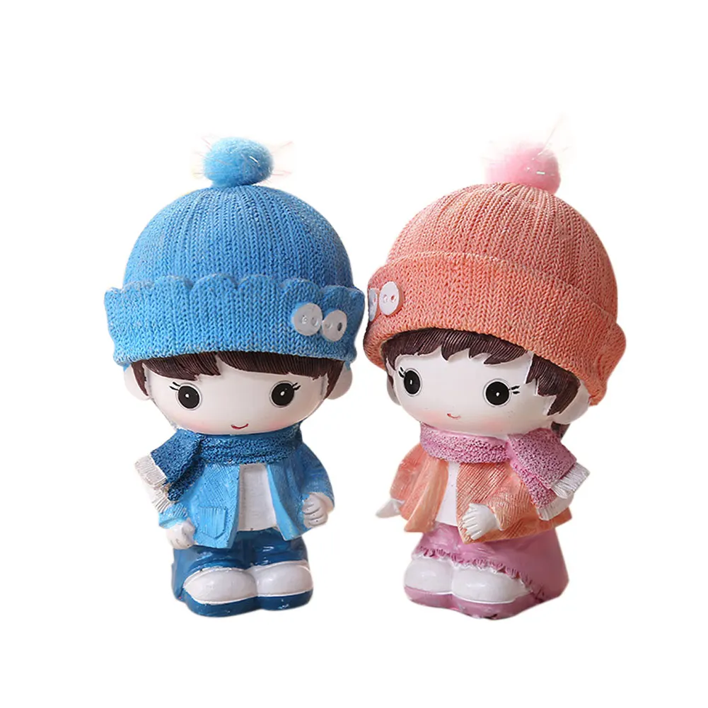 Лидер продаж 1 пара зимних парных кукол полимерные фигурки настольные украшения