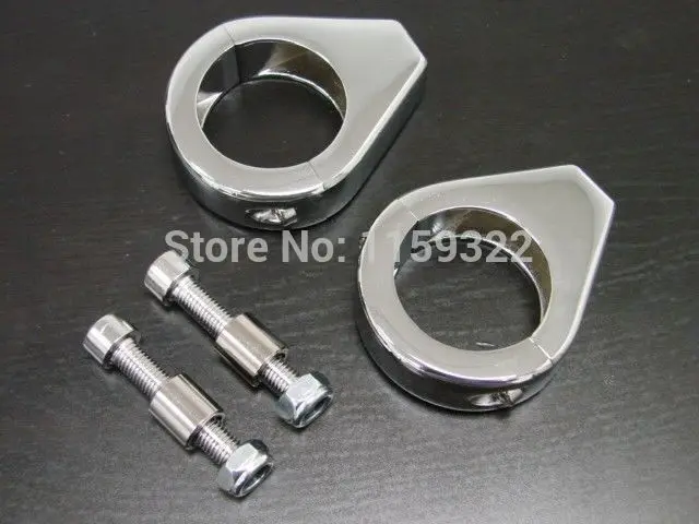 Aluminum 41mm Chrome Metal Turn Signal Light Indicator Relocation Fork Clamp For Harley |