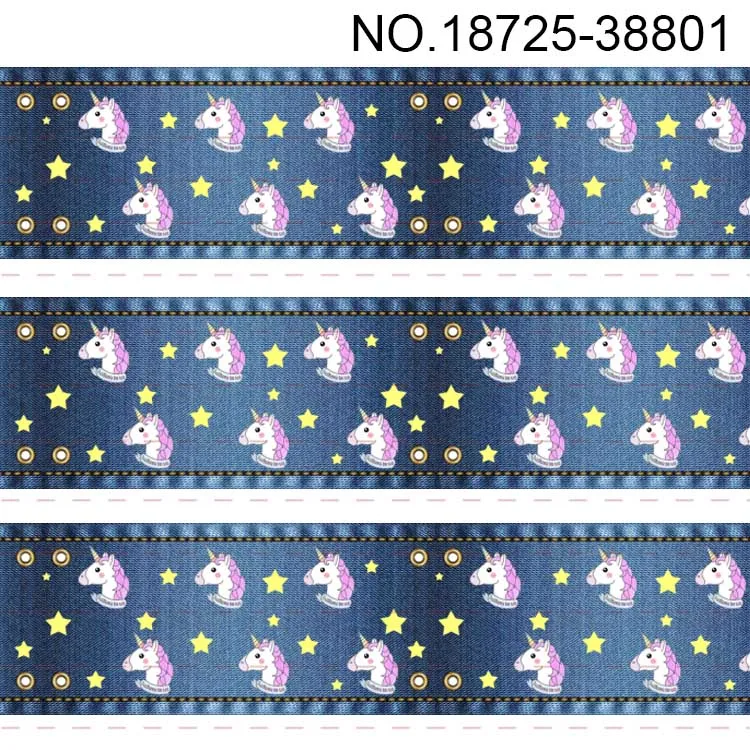 10yards - different sizes -Cartoon pattern printed Grosgrain ribbon unicorn/Dolls/Sesame street/denim | Дом и сад