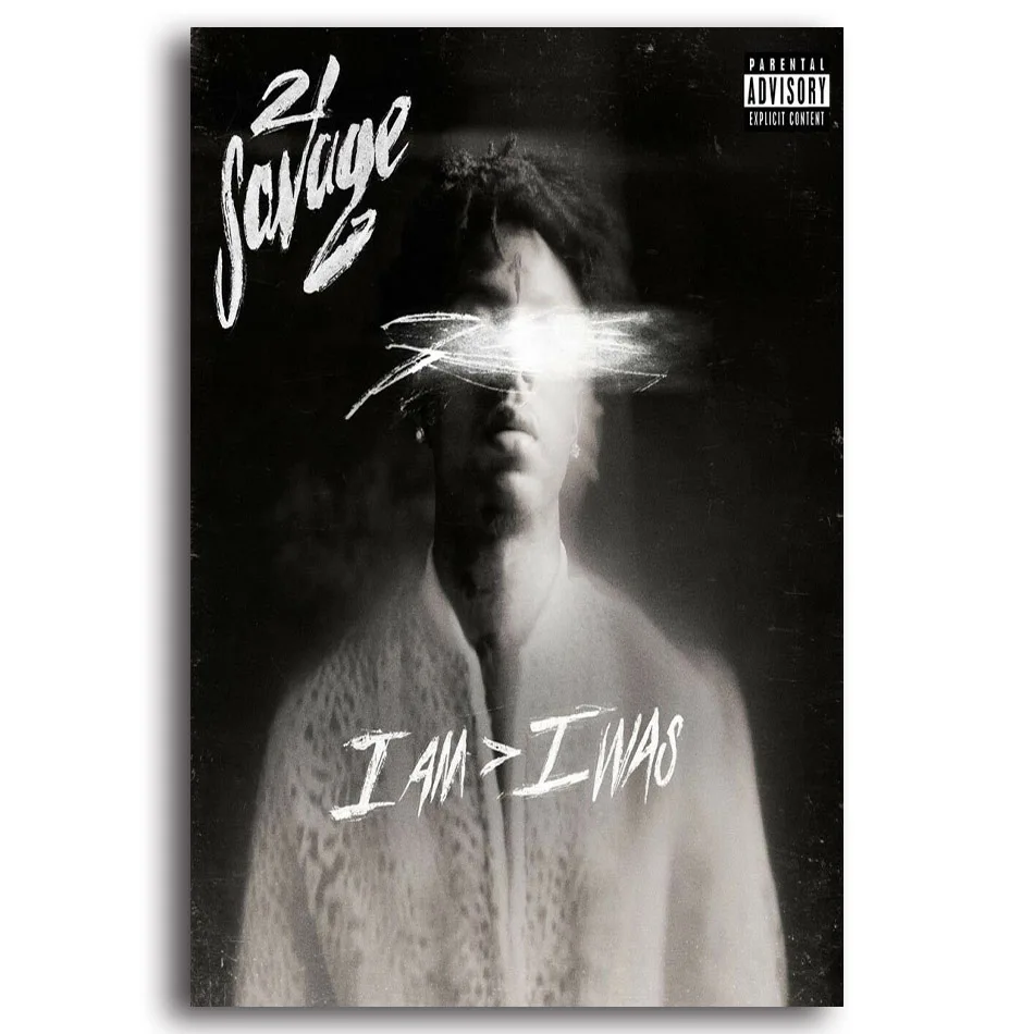 Q1576 Плакаты и печать Горячая 21 Savage я был 2018 рэп для нового IPad альбом