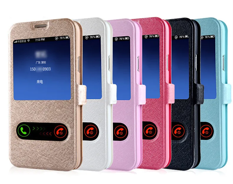 Luxury Smart Front Window View Leather Flip Case For Samsung Galaxy J1 J3 J5 J7 2016 A3 A5 A7 Grand Prime S7 S6 Edge S5 cases |