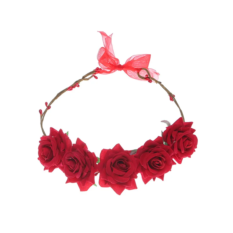 Новая бархатная Цветочная повязка на голову Свадебная большая Корона венок в