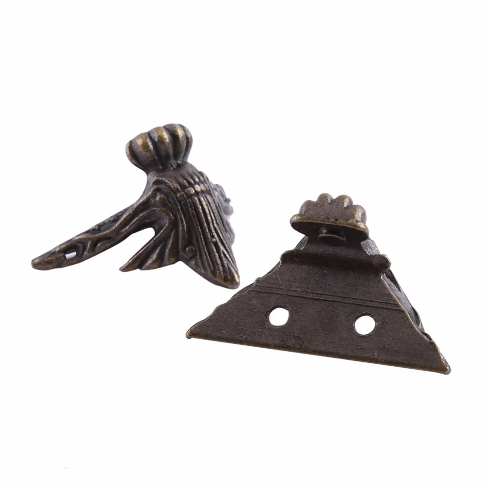 4 шт./лот антикварная латунная коробка для ювелирных изделий Деревянный корпус