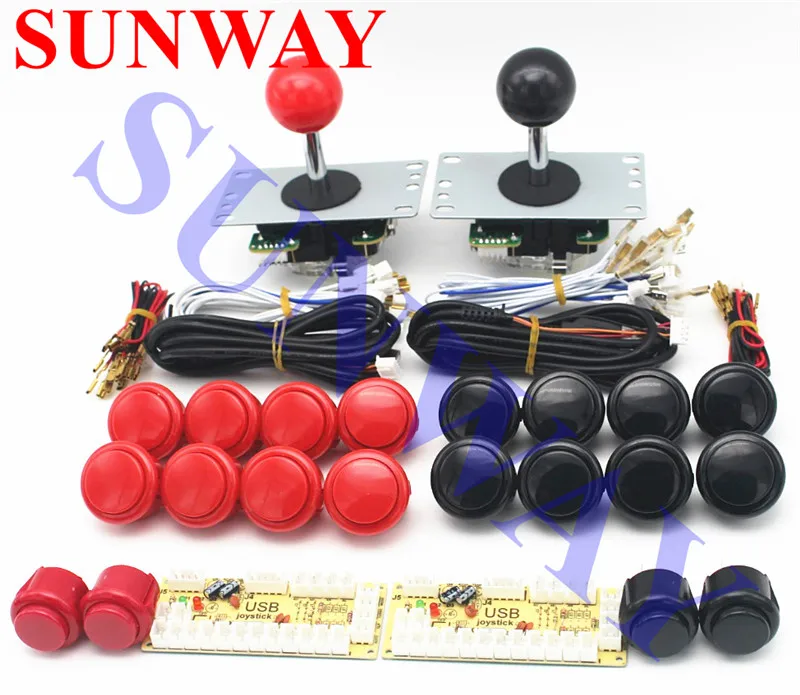 2 игрока Zero Delay DIY PC аркадные игровые наборы для Mame Fighting Games джойстик+ sanwa Стиль Кнопка+ провод USB