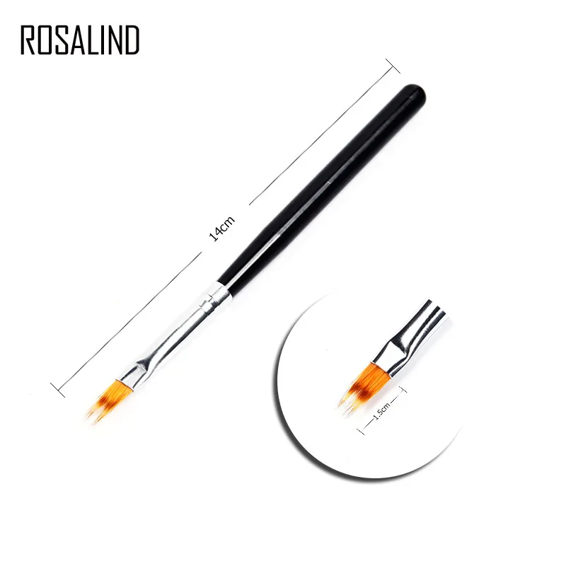 ROSALIND Nail Brush Pen Nylon Hair UV Gel Polish Tips Serrated jagged Drawing Painting Black Wood DIY Design |