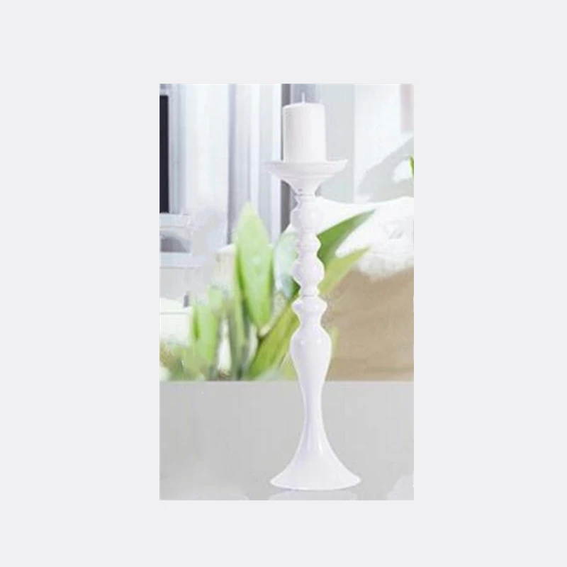 White 44 cm Золотые подсвечники 50 см/2", металлические подсвечники, ваза для цветов, столешница для свадебного украшения Предметы домашнего обихода, праздничная вечеринка, новогодний подарок - Цвет: White 44 cm