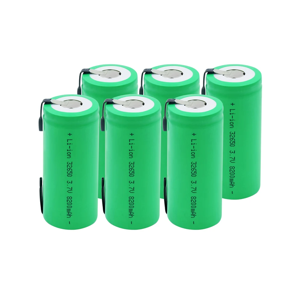 6 Pieces 3,7 V перезаряжаемая 8200mAh 32650 литий-ионная батарея с заварочными вкладками для фонарей игрушки дистанционного управления аварийные огни - Цвет: 6 Pieces