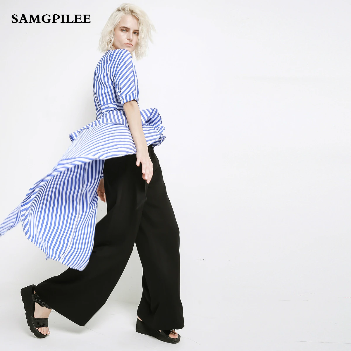 Summer Dress Real Vestido Longo Ukraine 2019 New Striped Half Sleeve Appliques Mid-calf Natural V-neck Women S-l | Женская одежда