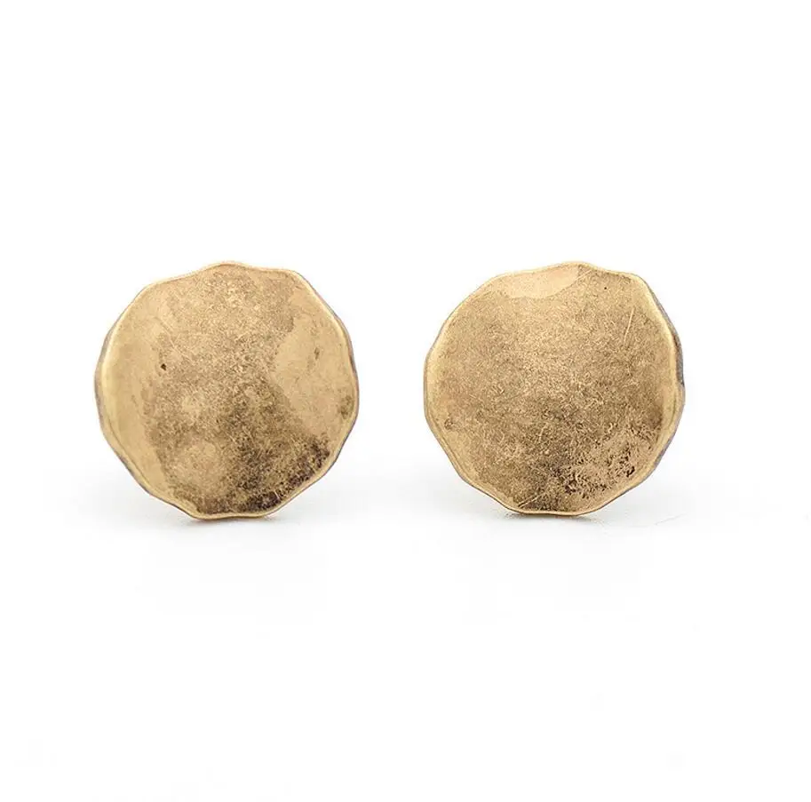 Round Gold Shuangshuo, винтажные Матовые Круглые серьги-гвоздики, квадратные серьги для женщин, овальные серьги, серебряные геометрические серьги, набор oorbellen - Окраска металла: Round Gold