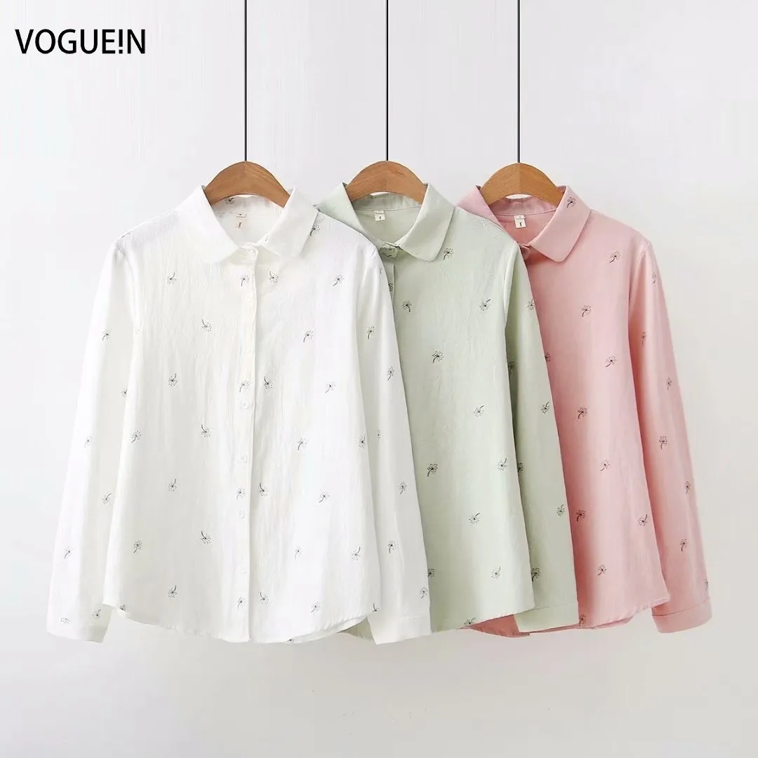 Блузка VOGUEIN с длинным рукавом и цветочным принтом 4 размера оптовая
