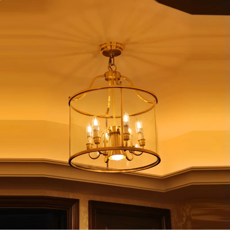 Гардеробная винтажная Золотая Латунная лампа Luz Медные подвесные светильники