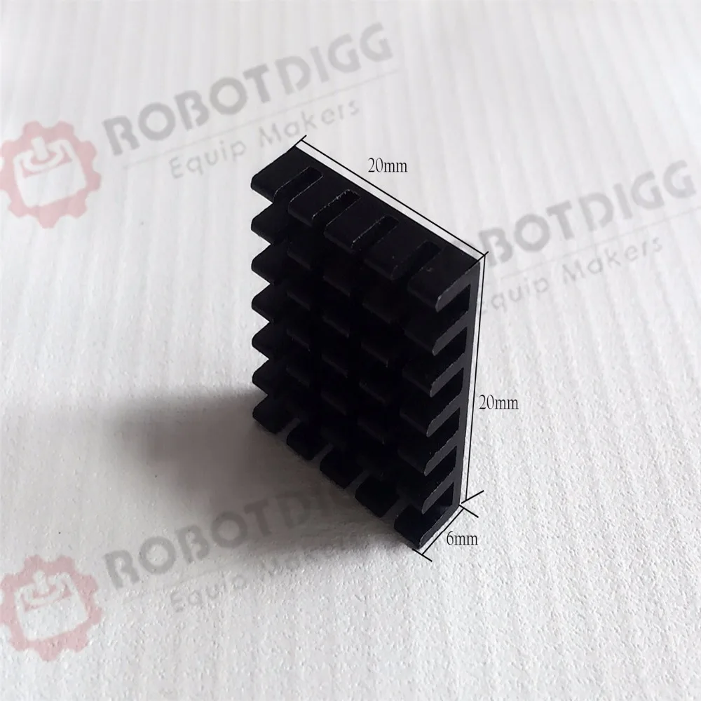 Теплопроводный алюминиевый черный радиатор 20*20*6 мм|heatsink black|lot lotlot 10pcs |