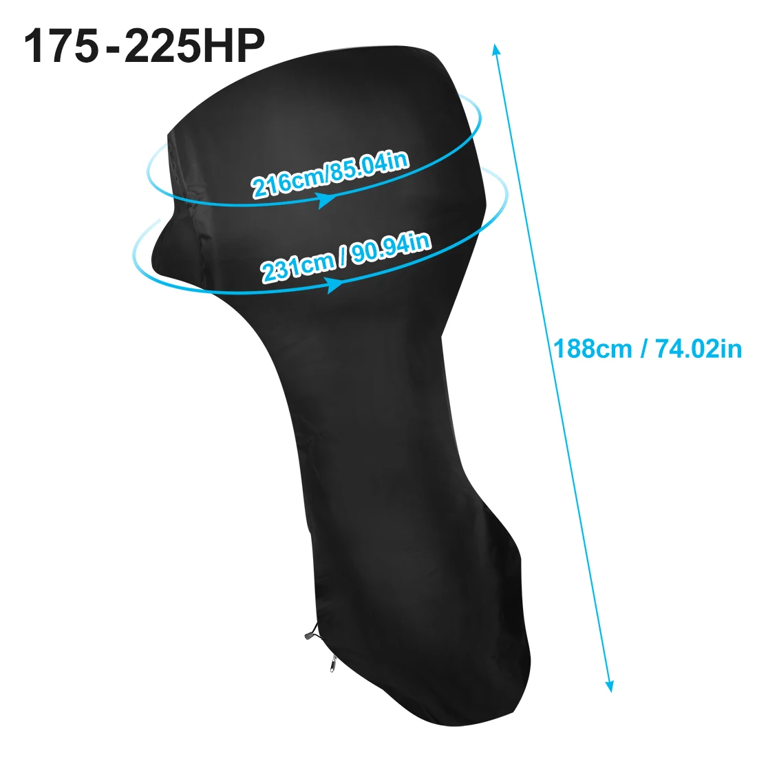 175-225HP Black Uxcell 600D Оксфорд ткань ПВХ полный подвесной мотор крышка для лодочных моторов 30-225HP водонепроницаемый - Цвет: 175-225HP Black