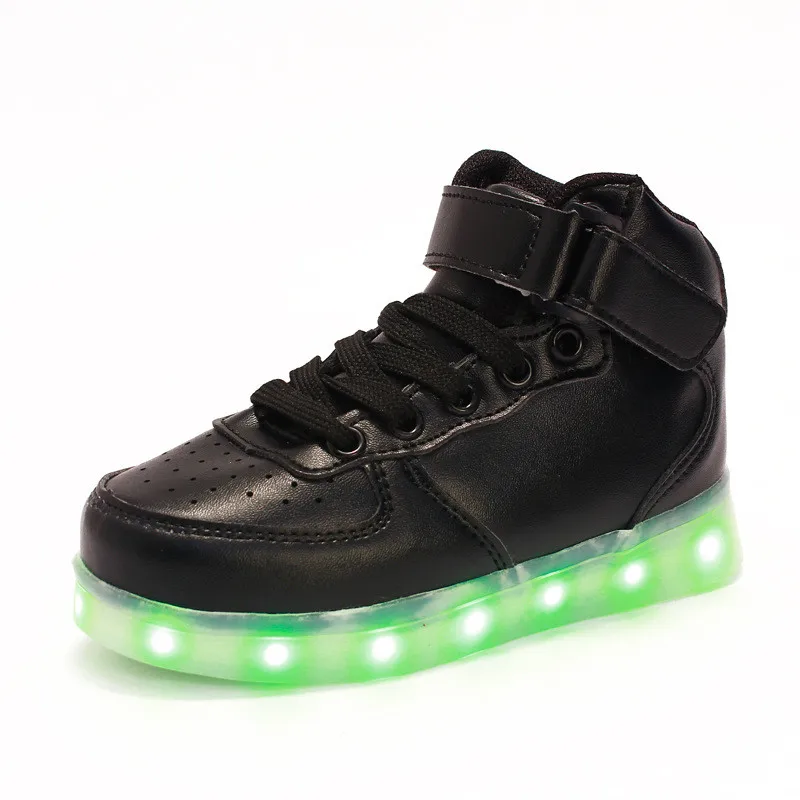 2017 new Slippers Led Kids Lighting Up Shoes Girls Boys Children with Light USB Luminous Sneakers Glowing White | Детская одежда и