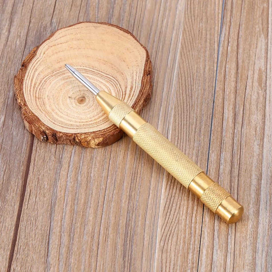 

1Pcs 5'' Automatic Center Pin Punch Spring Loaded Marking Starting Holes Tool Gold
