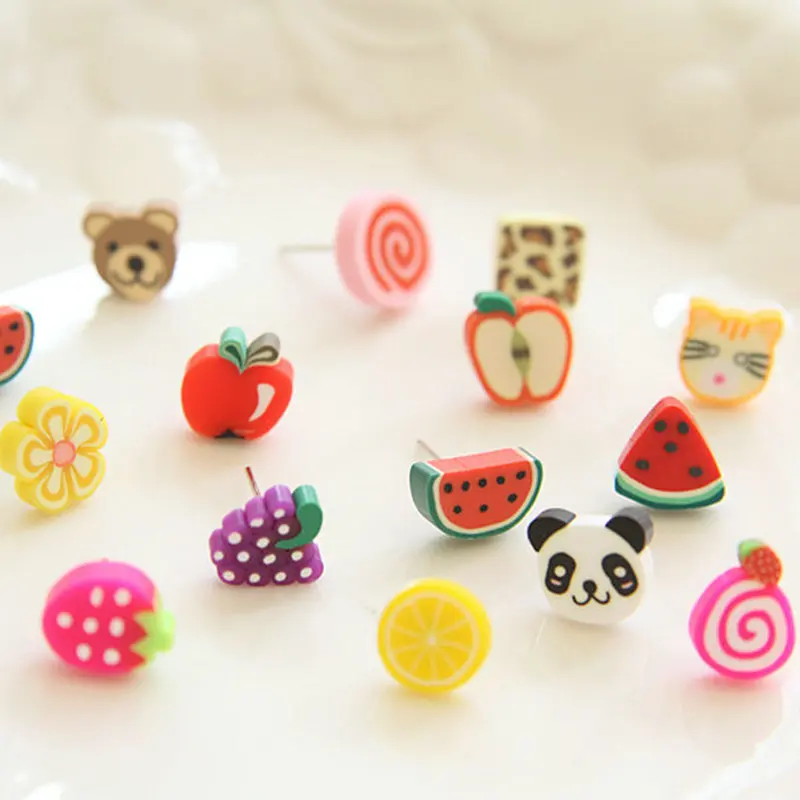 144 шт./72 пары серьги гвоздики из полимерной глины|clay stud earrings|polymer clay earringsstud earrings |