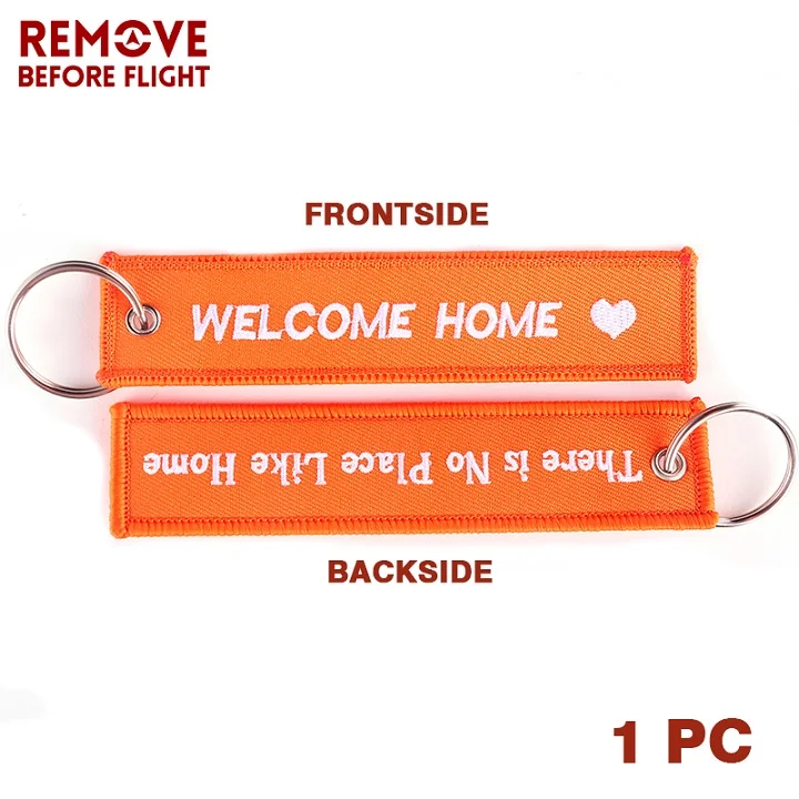 Welcome home Новинка, брелок с вышивкой, брелок для ключей Bijoux, брелок для мотоциклов и автомобилей, брелок для ключей - Цвет: Welcome home