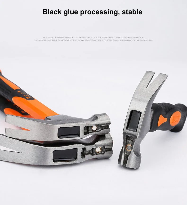 Многофункциональный молоток с круглой головкой и резиновой ручкой магнитный для