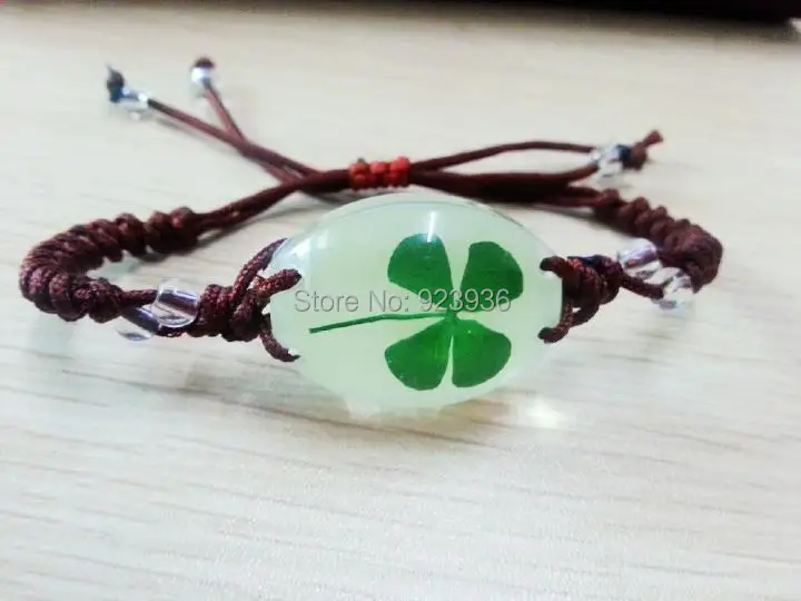Новинка светящийся браслет из четырехлистного клевера кофейной веревки TAXIDERMY Saint