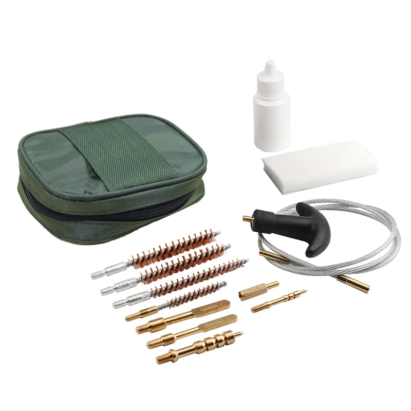 

Gun Pistol Cleaning Kit Set Nylon Bag Rod Brush Gun cleaning for .17cal .22cal .30cal 270/8.280cal Brass brush Rifle Cleaning