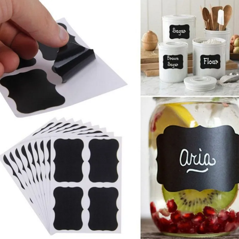 32Sticker/lot Blackboard Sticker Chalkboard Label for Jars and Glass | Дом и сад