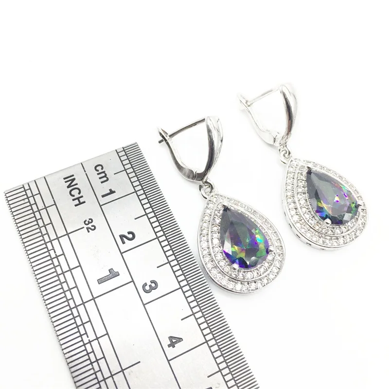 Женский комплект из колье и серёг серебра 925 пробы|jewelry sets wedding|silver jewelry setjewelry |