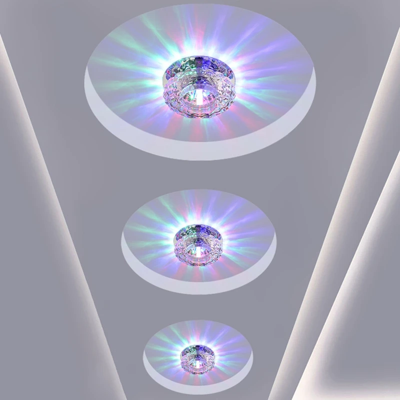 LukLoy кристаллический цветной светильник встраиваемый потолочный LED3W для прохода