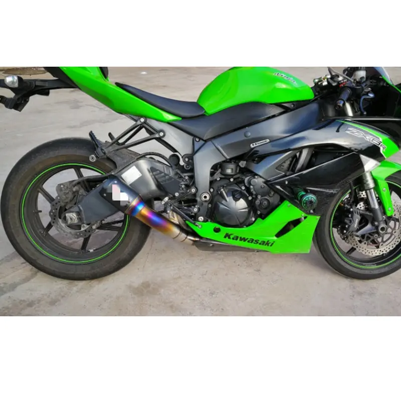 Титановая выхлопная труба для KAWASAKI ZX6R с глушитель из углеродного волокна слипоны