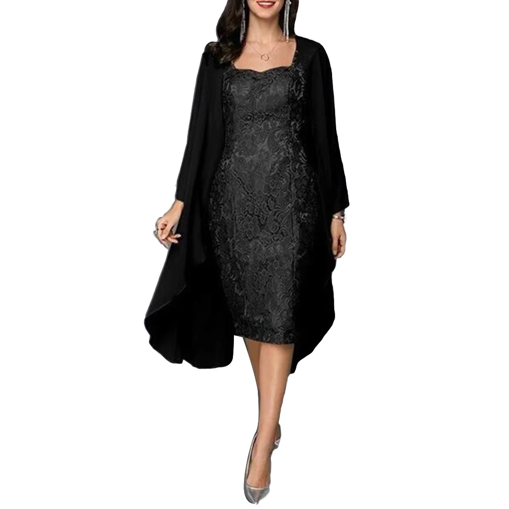 Новое поступление 2 шт./компл. кружевное платье с кардиганом для мамы и дочки