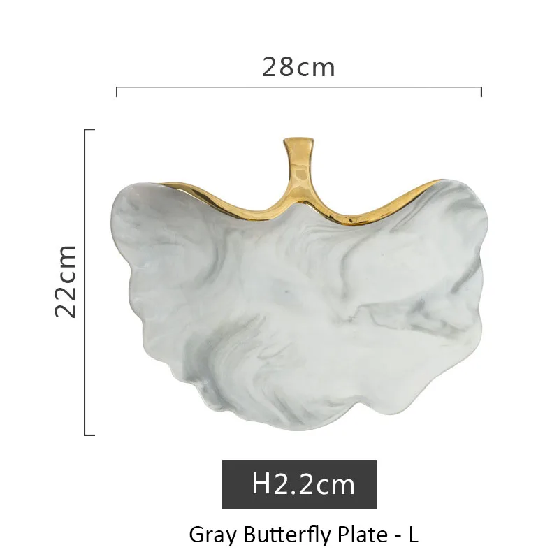 Gray Fly Plate - L Глод мраморная керамическая тарелка блюдо суповая чаши для риса и супа салатная тарелка ювелирный лоток для хранения посуды Декоративная посуда - Цвет: Gray Fly Plate - L