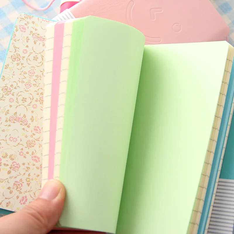 Корейские студенты канцелярские кожаный блокнот смайлик конфеты цвет Мини