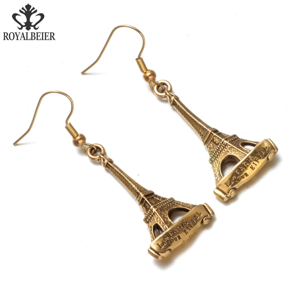 2017 металлические золотые висячие серьги с изображением Эйфелевой башни подходят