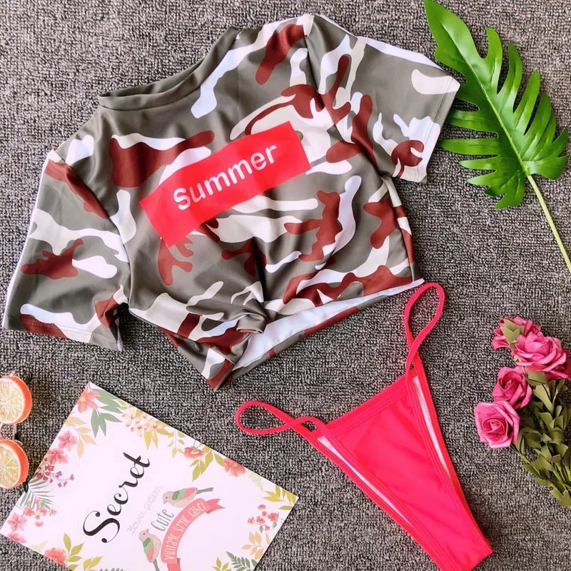 2021 новый сексуальный купальник бикини с камуфляжным принтом Купальник летняя