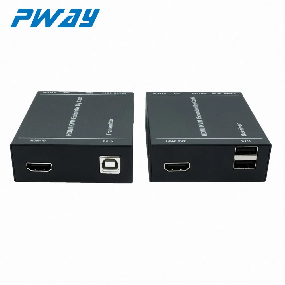 Удлинитель KVM 60 м HDMI 165Ft/50m без задержки передачи Cat5e/Cat6 кабель с поддержкой 3D HD 1080P