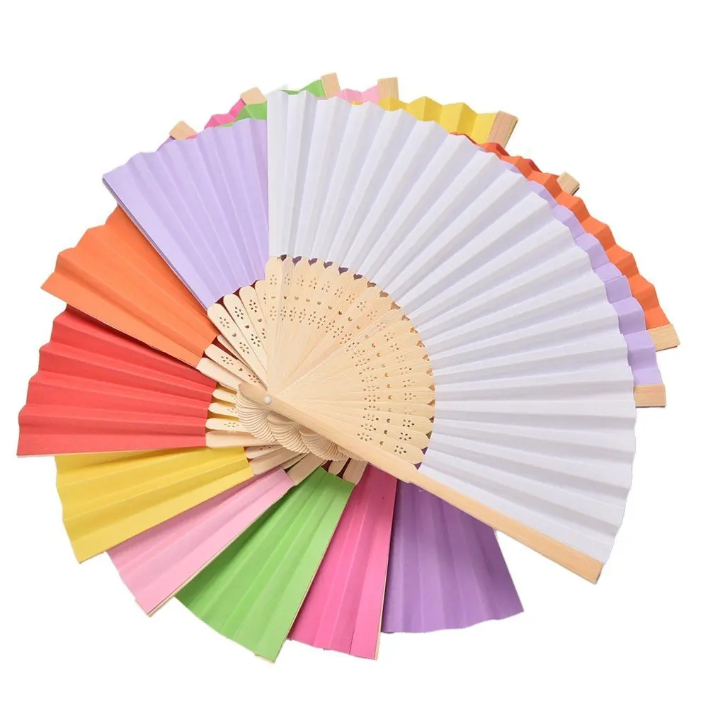 Abanicos de papel de 21cm, decoraci&oacute;n de boda, promoci&oacute;n de fiesta, recuerdo de regalo, env&iacute;o gratis, 150 unids/lote-0