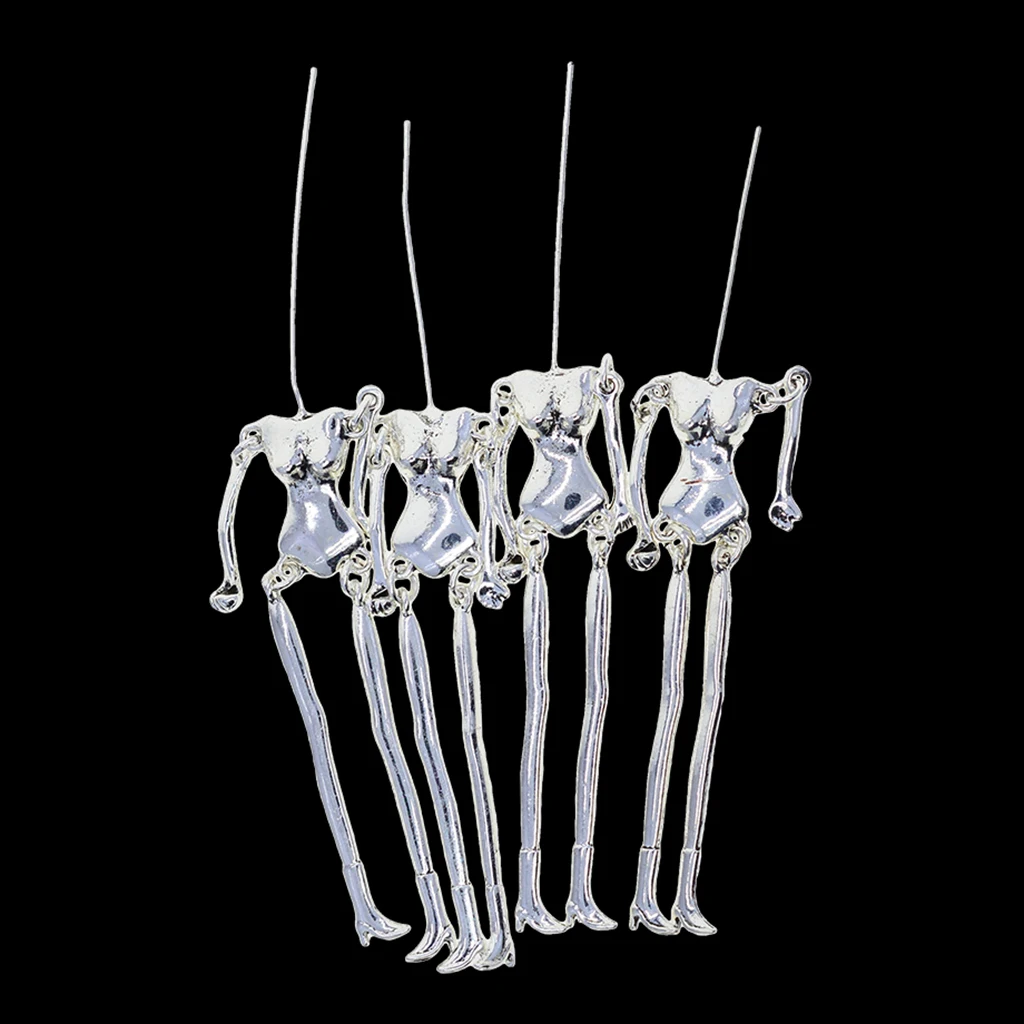 

4pcs Novelty Skeleton Charms Womens Cute Little Doll Pendant DIY Findings