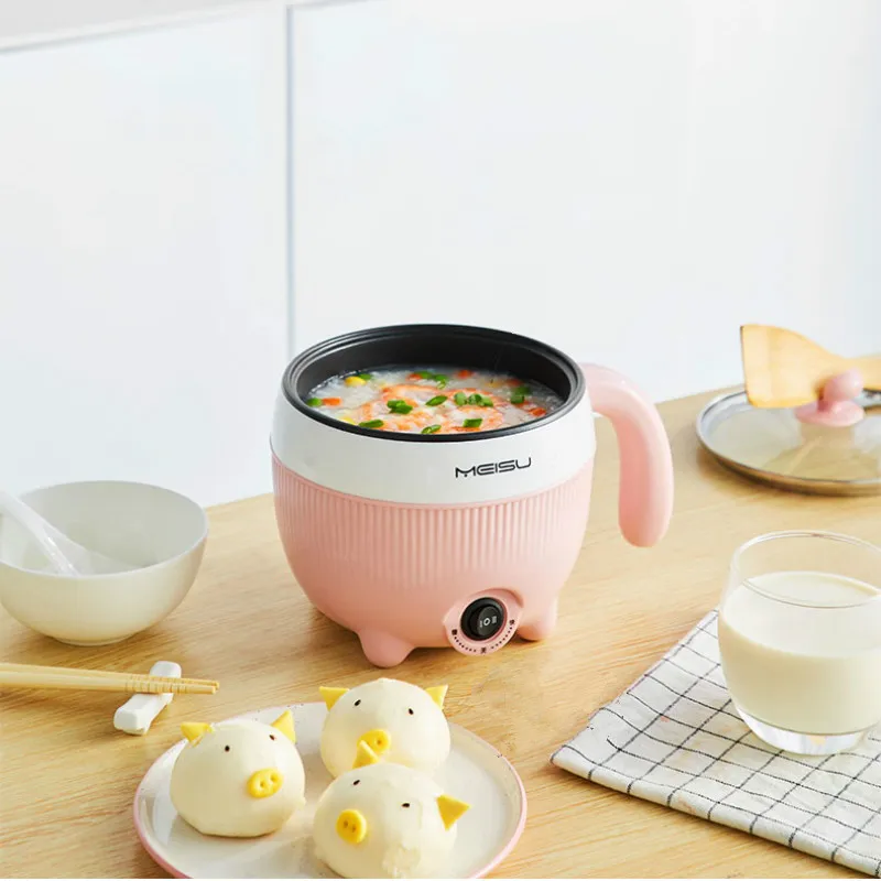 Portable Electric Multicooker Non-stick Fry Pan Mini Steamer Egg Boiler Hotpot Hot Pot Hot Porridge Noodle Maker Multi Cooker