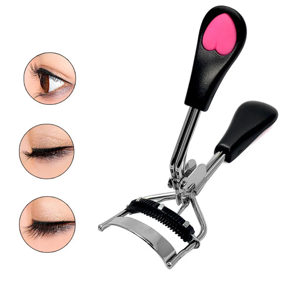 Модные женские щипцы для завивки ресниц черные ручки с персиковым сердцем