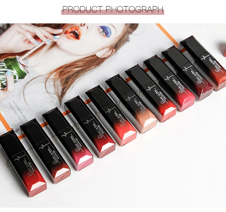 PUDAIER Lip Gloss Sexy Lipstick Metallic Lipgloss new Long Lasting Tattoo Pigment Matte Liquid Makeup Lips | Красота и здоровье