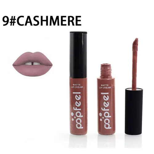 09CASHMERE Модная сексуальная красная бархатная матовая стойкая губная помада цвета оттенок жидкая Мягкая матовая губная помада Водонепроницаемая блестящая брендовая косметика - Цвет: 09CASHMERE