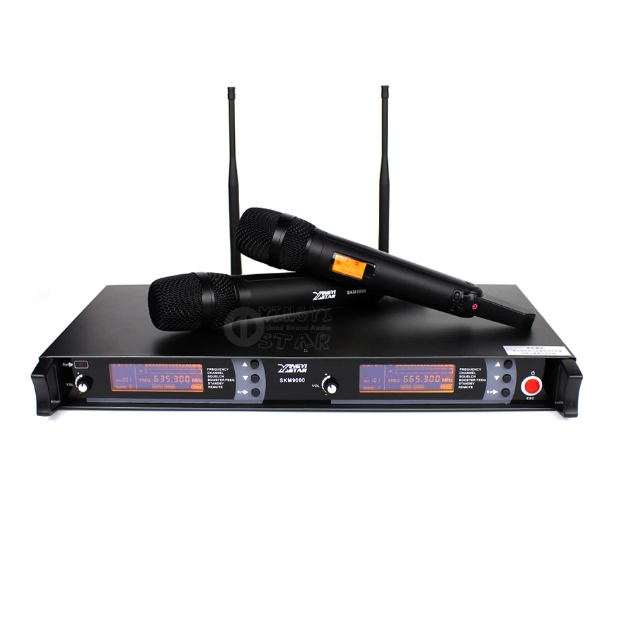 Профессиональный UHF беспроводной микрофон 2 канала караоке система двойной беспроводной микрофон Микрофон передатчик для SKM9000 микрофон Sem Fio