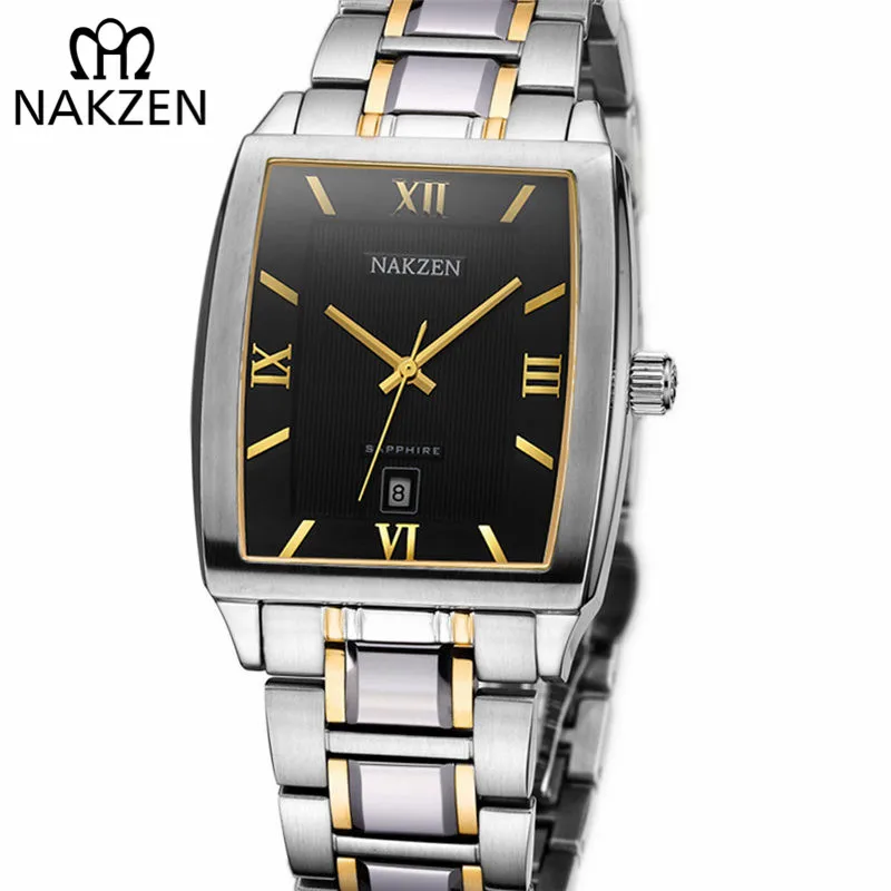 NAKZEN Brand Quartz Tungsten Steel Noble Watch Waterproof Sapphire Japanese Import Movement Men Wristwatches | Наручные часы
