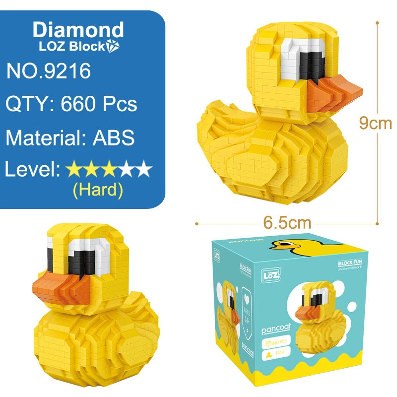 Loz Алмазные конструктор блоки игрушка желтая утка животное фигурка сборка для