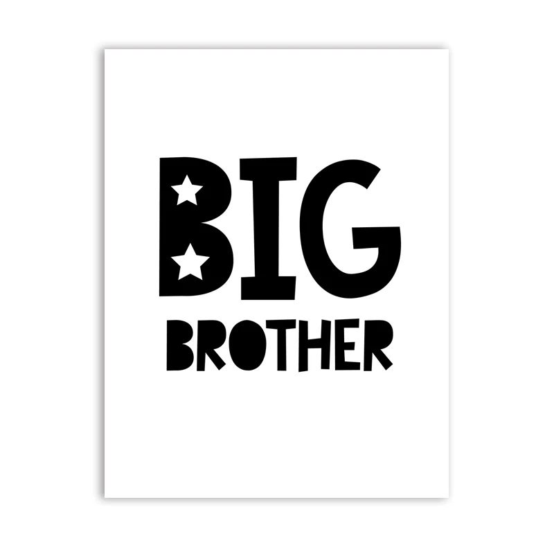 Style B Большой Brother Цитата Печать Мальчик комната стены Искусство Декор холст плакат, Brother определение холст живопись игровая комната Настенные рисунки - Цвет: Style B