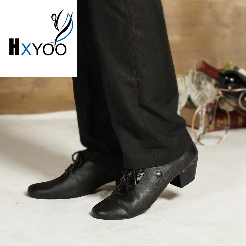 HXYOO/2017 новая модель черные мужские туфли для латинских танцев бальные сальса