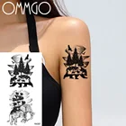 OMMGO пиратский корабль викингов медведь сосна временная татуировка наклейка черное животное слон искусственная Татуировка боди-арт лодка простые руки
