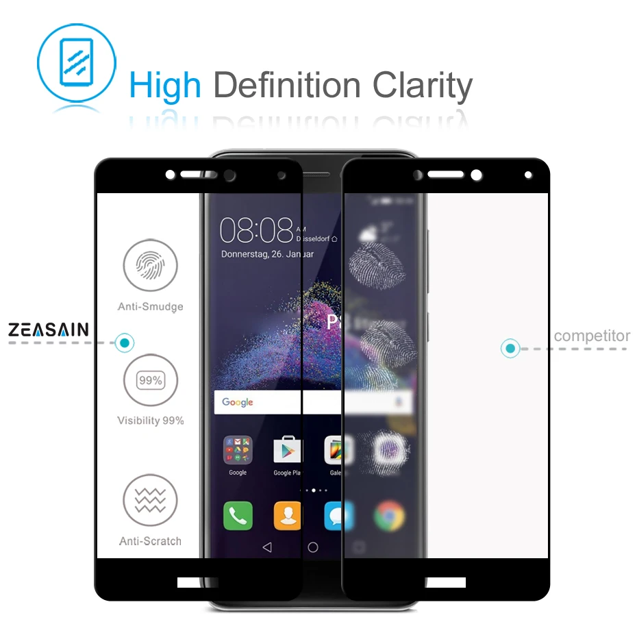 2 шт./упаковка закаленное стекло 9H 2.5D для Huawei P8 Lite P8Lite 2017 | Мобильные телефоны и